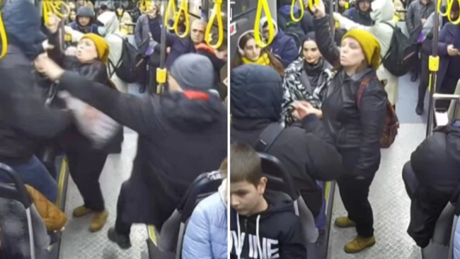 رجل أبرح سيدة ضرباً لطلبها مقعداً بالمواصلات في إسطنبول.. والسلطات تصدر حكمها