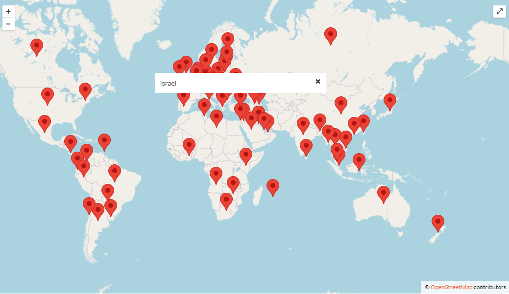 من موقع شركة ITTEFAQ SALT توضح فيه الدول التي تصدر إليها بضائعها من بينها إسرائيل